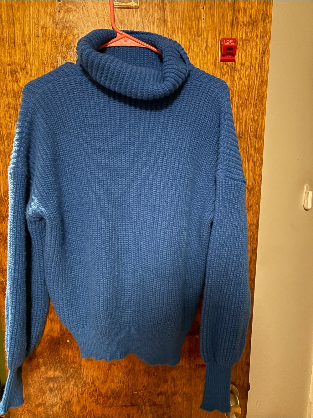 Cozy Blue Turtleneck Chunky Knit Sweater